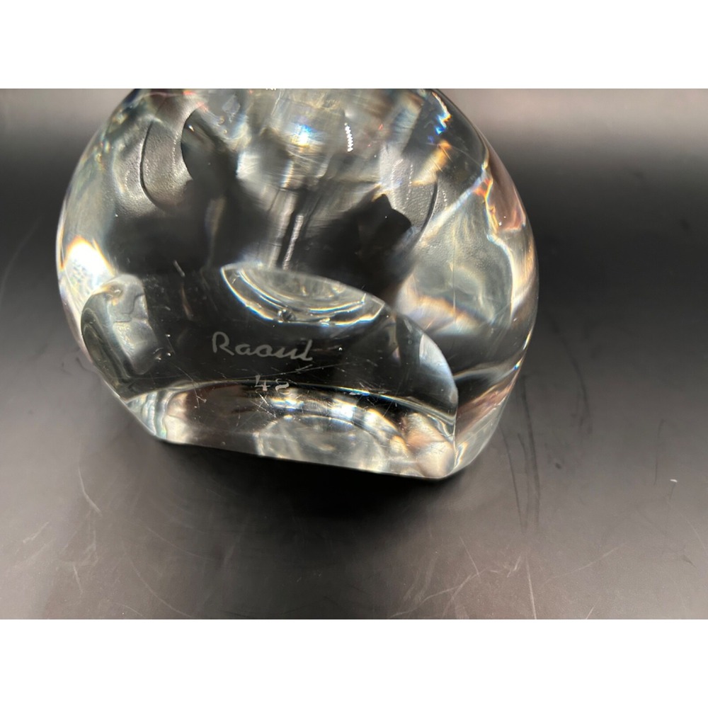 RARE Crystal duck bookend figurine high quality Dimpled Eyes 6.5 in tall - Picture 8 of 16